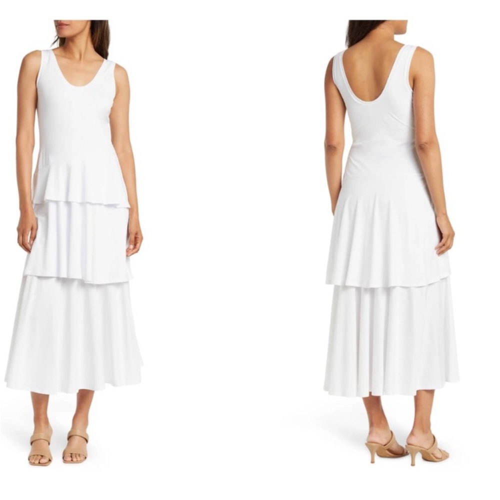 Rebecca Taylor white tiered dress size small nwt